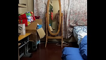 Preview 3 of Haendsex Xxx - Vaibhav Jerks Off &amp_ Cums In The Reflection Of A Stand Mirror