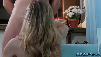 Preview 2 of Xxx Full Saxe - Skinny teen blonde sucks and rides huge dick
