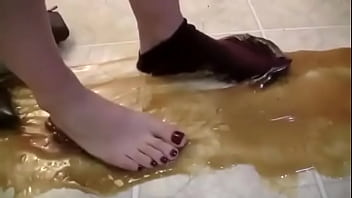 Preview 3 of 18honeys Com - Goddess Dee Feet Stuck Socks Peeled 2
