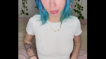 Preview 1 of Garl Rap - Beautiful Alternative Teen Dildos Her Petite Ass While Vibrating Her Pussy During Masturbation | The Panty Bank - Used Panties