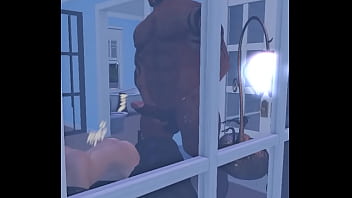 Preview 3 of Brazzers At Roof - spying on super hunk duane brown cumming on neighbor&#039_s wife