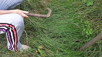 Preview 1 of Dad Realty - Girl from the village after a hard day masturbates pussy to an intense orgasm - Girls fly orgasm