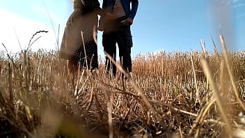 Preview 3 of Jabardasti Sex Video Download - Sexy MILF in a beautiful dress gives me a handjob in the field