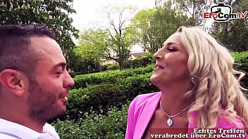 Preview 1 of Sexo Brazil - Deutsche notgeile blonde milf mit geilen titten macht echtes POV Sextreffen