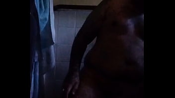 Preview 2 of Double Fisting Pregnant - Vaibhav Jerks Off &amp_ Cums In The Bathroom Featuring His Black &amp_ White Cock Mesh Undies