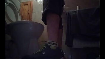 Preview 2 of Annie Brook - Sporty guy peeing at home