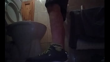 Preview 1 of Annie Brook - Sporty guy peeing at home