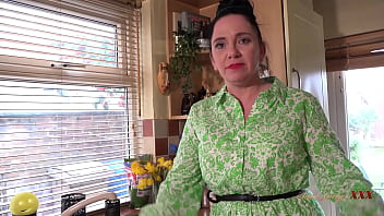 Preview 1 of Vabi Cudai - AuntJudysXXX - Your Busty Housewife Kjirsten Sucks You Off in the Kitchen