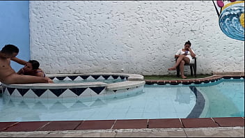 Preview 4 of Esn Secretary - I GO TO THE POOL WITH MY WIFE AND GETS SO NEGLECTED ON THE CELL PHONE THAT SHE DON&#039_T REALIZE THAT I FUCKED HER STEPSISTER IN HER PRESENCE