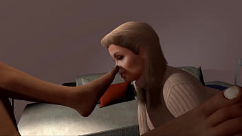 Preview 1 of Oggy Sexy Video - Blond milf is fucked extremely hard with a huge cumshot load on face (animation).