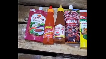 Preview 1 of Chotta Bheemxxx - Seven HOT SAUCES for my huge ass! I&#039_m testing my anal for strength! A gay man from Russia poured chili sauce in his ass!