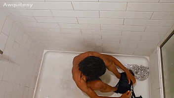 Preview 1 of Hdv Mom - Sissy Mistress Trans Glitch Gets Dirty   Glitchy in Shower. Digital Dirty Glitch Galore! Fishnets   Leotard!