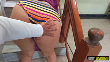 Preview 2 of Force Drunk Rape - PAWG Big Ass Indian Stepmom Fucked By Stepson When She Cleaning Home Stairs by Jony Darling