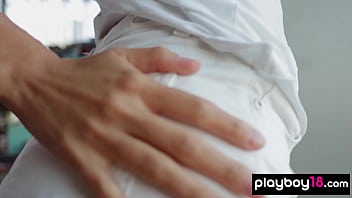 Preview 1 of Helga Gray - Skinny Colombian beauty Calypso Muse reveals her perfect natural boobs