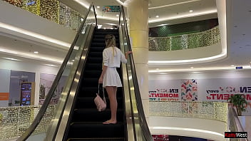 Preview 1 of Korean Sex In Train - Crazy Cumwalk in Public Shopping Mall Blowjob in Public Toilet