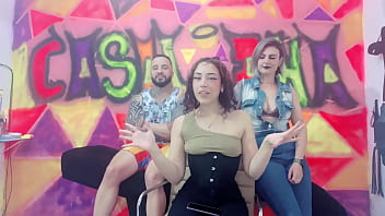 Preview 3 of Big Breasts X M - Amiguinha venho fazer um podcast com casal dna e acabou recebendo pica dos dois