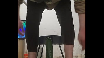 Preview 1 of Xxx Son Real Mom Real 2018 - Big cucumber ass training,  hands free Cummin