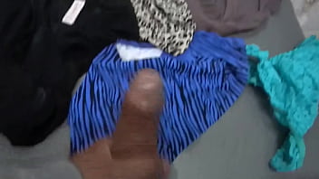 Preview 2 of Ho Ro Machriya Ka - Great compilation of cumshots on my beautiful wife&#039_s used panties,  mature 58 year old latina milf