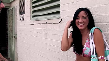 Preview 1 of Ava Adams Lesbian Video - 18yr old Girl Pickup at Beach for First Time Porn Casting Sex with older Guy