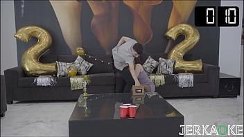 Preview 2 of Cam Sollowing - JERKAOKE &ndash_ Cute Asian Teen Competes For Big Dick