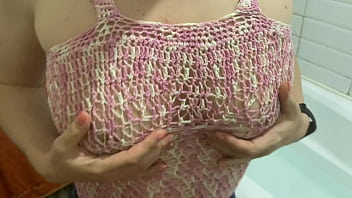 Preview 1 of Paula She Treasome - I fucked my best friends pregnant wife at the shower,  she gave me some milk from her milky tits