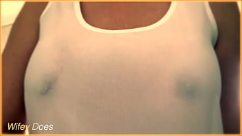 Preview 1 of Cuver Monster - PREVIEW - WIFE shows amazing tits in braless wet singlet
