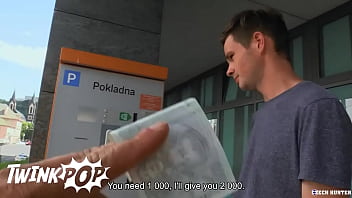 Preview 1 of Hj Pussy - Stranger Offers Guy Money To Pay For His Parking Ticket So They Take Off For Some Privacy - TWINKPOP