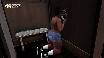 Preview 2 of Criss Strokes Rimmed - 3D BBW Sucks Multiple Cocks at Gloryhole