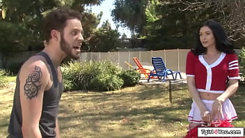 Preview 1 of Rene Ruso - Trans cheerleader Penny Tyler assfucked
