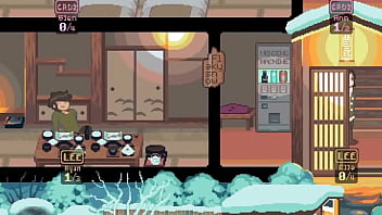 Preview 3 of Beeg Dgy - Hentai game,  pixel art. Three horny girls fuck each other&#039_s partners.