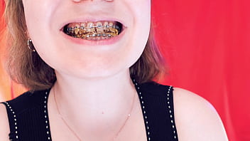 Preview 3 of Xxx Sex Video Hot Com - ASMR with braces - chewing jelly bears - Arya Grander - vore fetish