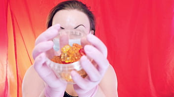 Preview 1 of Xxx Sex Video Hot Com - ASMR with braces - chewing jelly bears - Arya Grander - vore fetish