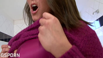 Preview 1 of Porm Xxxxx - Sexy brunette milf with hairy pussy make a shower