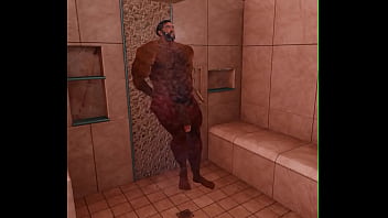 Preview 2 of Mild Hardcore Sex - cam heyward relaxes in shower after a hard day