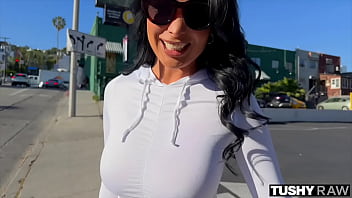 Preview 1 of Asian Voyuer Shawer - TUSHYRAW Anal-hungry curvy MILF Anissa goes ass to mouth