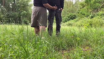 Preview 4 of All Tits Asian - Sexy MILF sucks my cock after I pee in nature