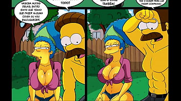 Preview 2 of Stepmoms Booty - Mesmo Casada Marge deu pro Ned Vizinho da Igreja - The Simpsons Parody