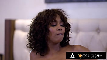 Preview 4 of Pervin Abiyeva - Angry Misty Stone Caught Teen &amp_ her Bestie in the Act! INTERRACIAL THREESOME!