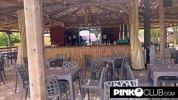 Preview 1 of Sex Video Bima - Naughty bartender Isabella fucks with black customer