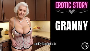 Preview 3 of Teen Give - [GRANNY Story] Watching Stepfather fucking Step Grandmother in the Kitchen Part 1