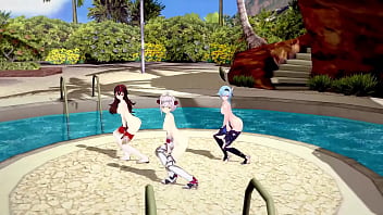 Preview 4 of Indain Sexx Porn - Genshin Impact: 【MMD Dance】Con Calma (Noelle,  Amber,  Eula).