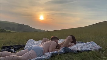 Preview 2 of Clips Peehol - We make LOVE in a PUBLIC field until MILF cums and left with CREAMPIE