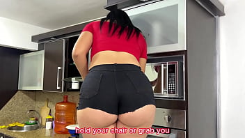 Preview 1 of Old Fuchs Old - My Beautiful Stepmom Cleaning in Shorts and her Huge Ass is seen very Sexy