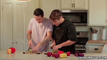 Preview 2 of Bahgl Sxey - Hot guy Jayden Marcos passionately fucks his cooking instructor Calvin Banks,  both have mutual feelings.
