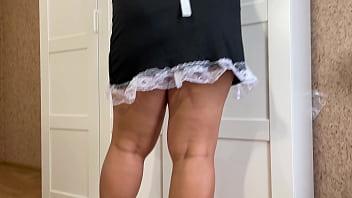 Preview 1 of Teen Girl C - Step sister with big boobs in maid outfit got my cock in tight pussy