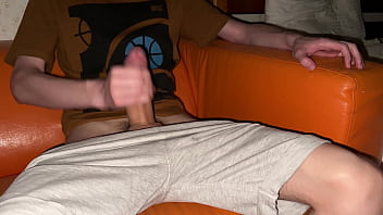 Preview 2 of Cd Fat Ass - Twink pours his shorts with cum