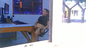 Preview 3 of Jepanes Scoll Sex - My young neighbor watches porn and masturbates with the window facing the street open. How delicious to see how she touches her pussy and her small tits,  she is the most beautiful girl in the village
