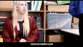 Preview 1 of Tenish Star - Blonde Teen Shoplifter Doesn&#039_t Want The Police Called - Darcie Belle