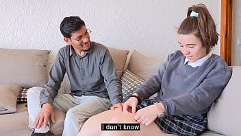 Preview 2 of Assam Xxx Vedo Com - Stepfather teaches his stepdaughter how to have sex