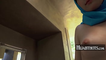 Preview 4 of Sexy School Baby Night - She Gets Completely Naked But Her Hijab Stays On